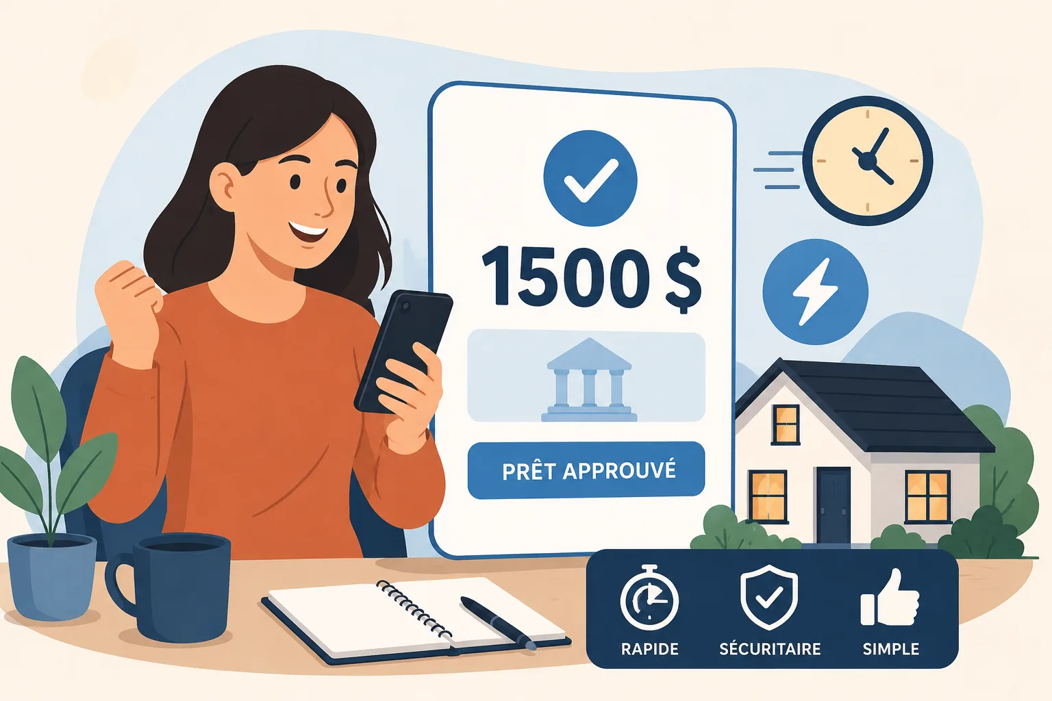 Prêt 1500 $ : obtenir un prêt rapide de 1500 au Québec