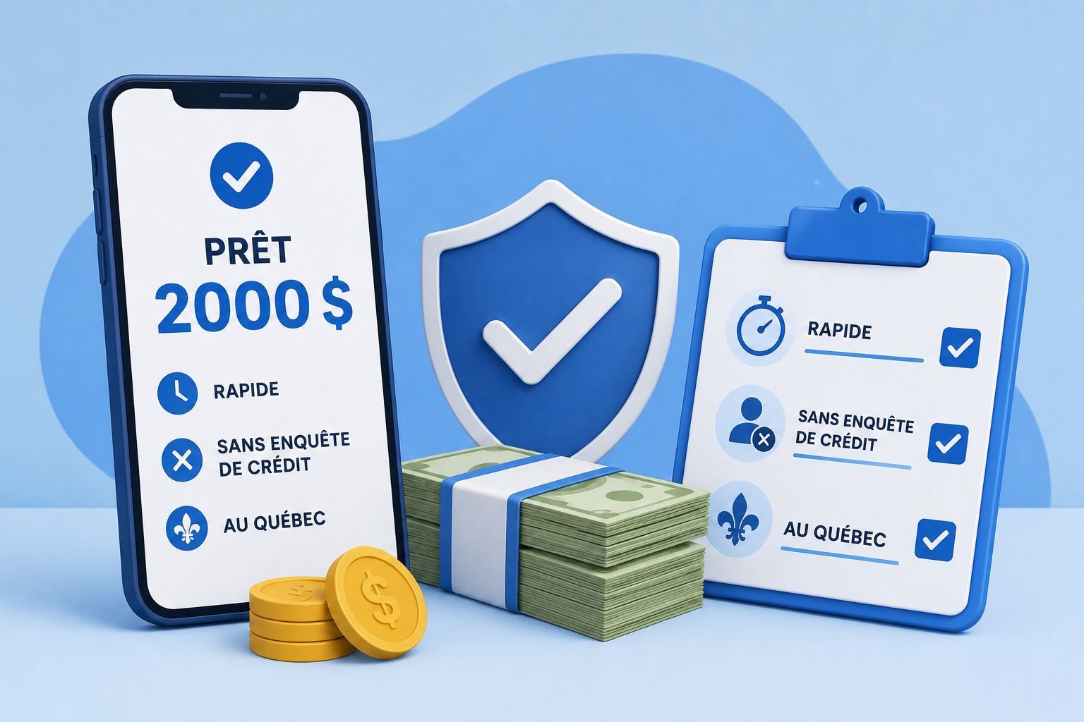 Prêt 2000 $ : obtenir un prêt rapide de 2000 sans enquête de crédit au Québec